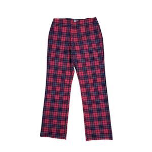 Vintage Tommy Hilfiger Jeans Red Tartan Plaid Pants Y2K Skater Grunge Size 11